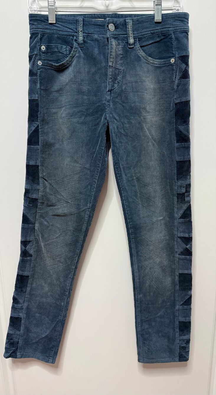 Anthropologie Pilcro Slim Boyfriend Faded Corduroy Pants 26 blue